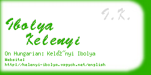 ibolya kelenyi business card